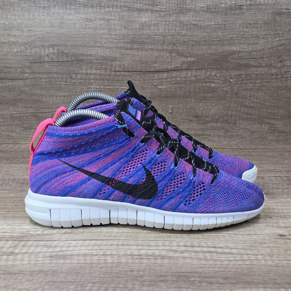 Nike Free Flyknit Chukka Women's Size 8 Blue Pink Running Shoes 639699-600